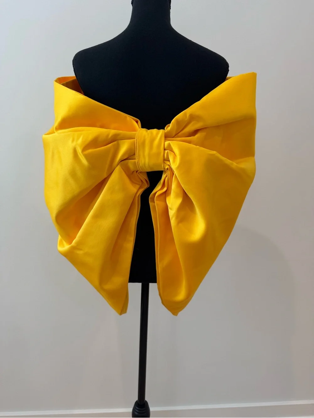 Oversized Yellow Bow Shawl Wrap | Dramatic Statement Shoulder Piece